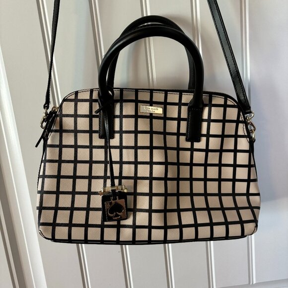 Kate Spade Rachel Windowpane Crossbody Dome Purse - Picture 1 of 4
